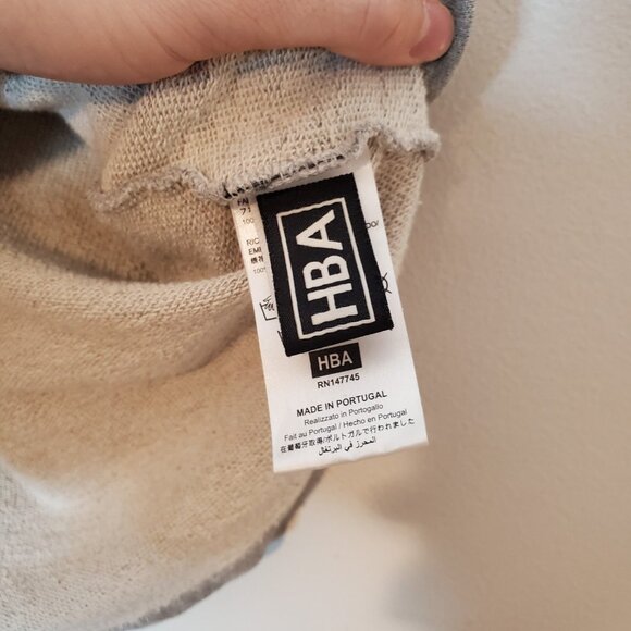 Hood By Air HBA Crew Sleevless Sweatshirt Gray Size L - Picture 6 of 9